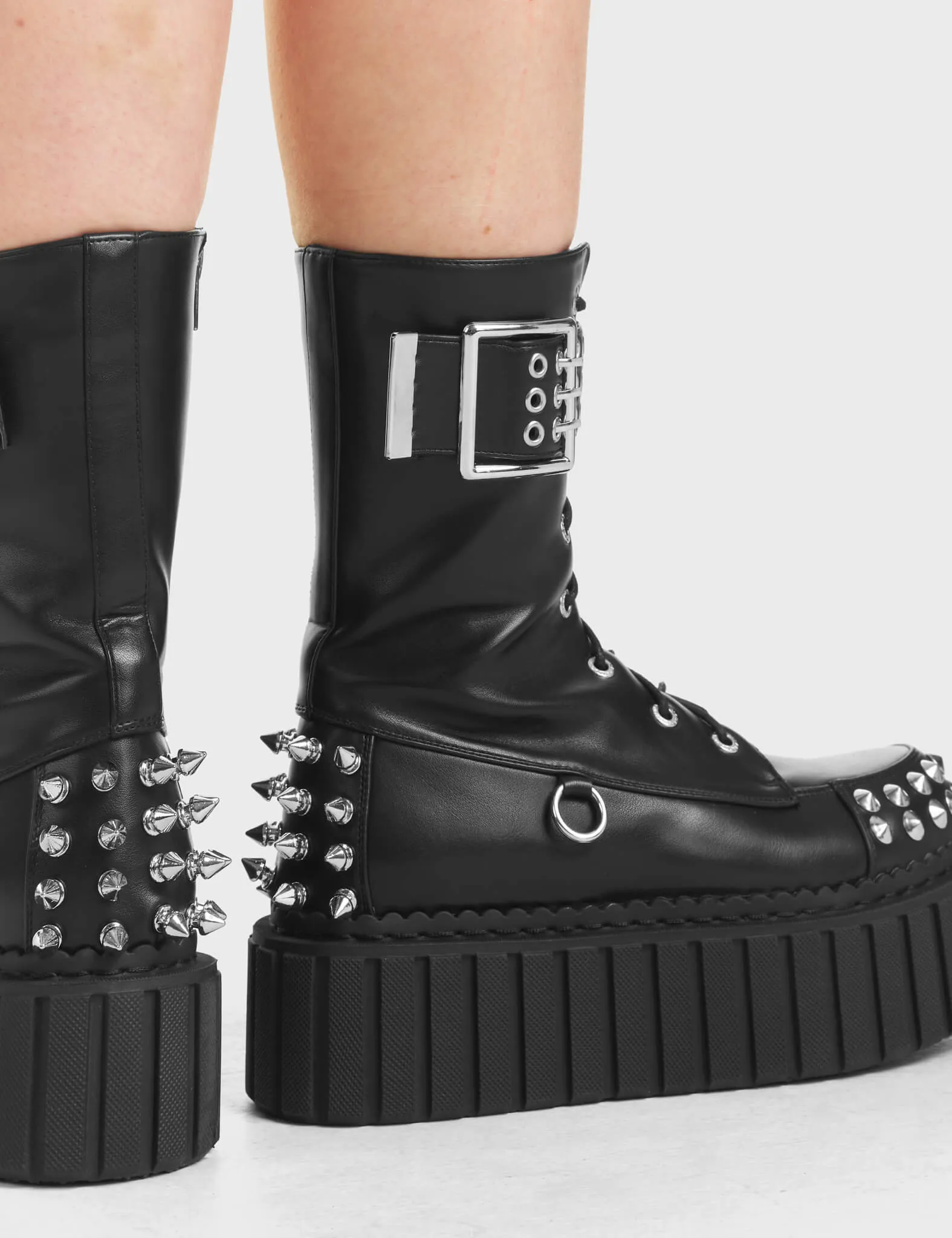 Crystal Clear Chunky Creeper Ankle Boots
