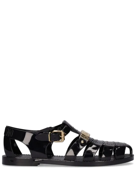 Moschino   Logo PVC sandals 